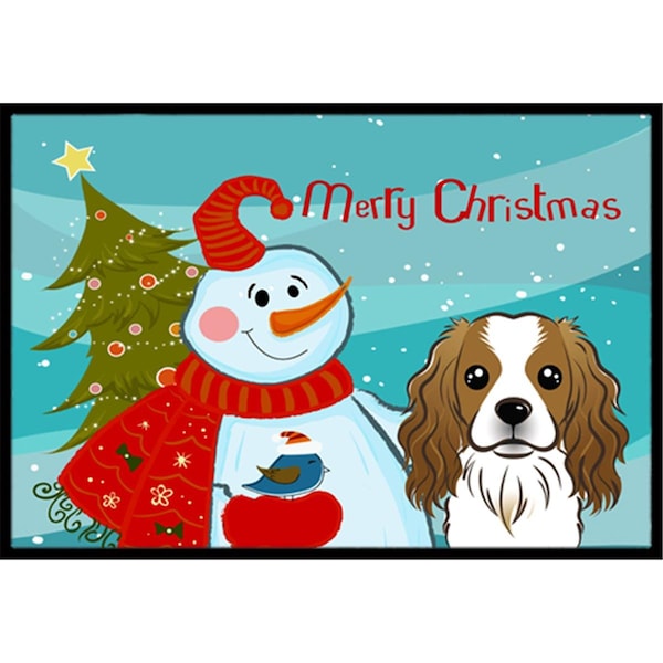 Carolines Treasures Snowman With Cavalier Spaniel Indoor and Outdoor Mat- 24 x 36 in. BB1844JMAT - main